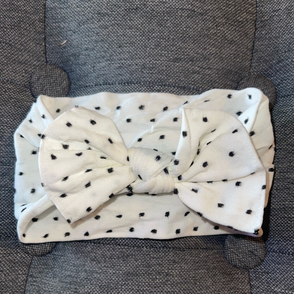 Baby Bling Shabby Dot Patterned Knot Headband